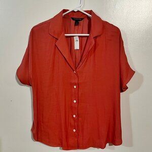 Banana Republic NWT Resort Shirt Women's Short Sleeve Button Up Collared Sz M